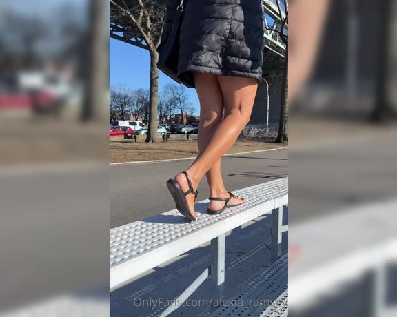 Alexia Ramsey aka Alexia_ramsey OnlyFans - Public foot teasing in the park cold as hell! Sorry been MIA had to go away for work but I’m back