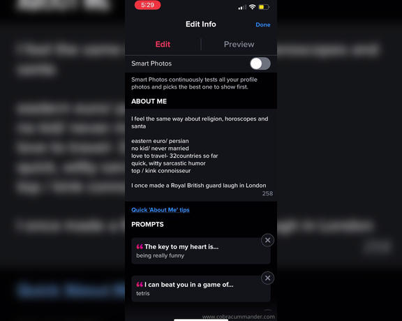 Cobra Cummander aka Cobracummander OnlyFans - I promised to show my tinder account in my reviewing tinder profiles” video and forgot typical,