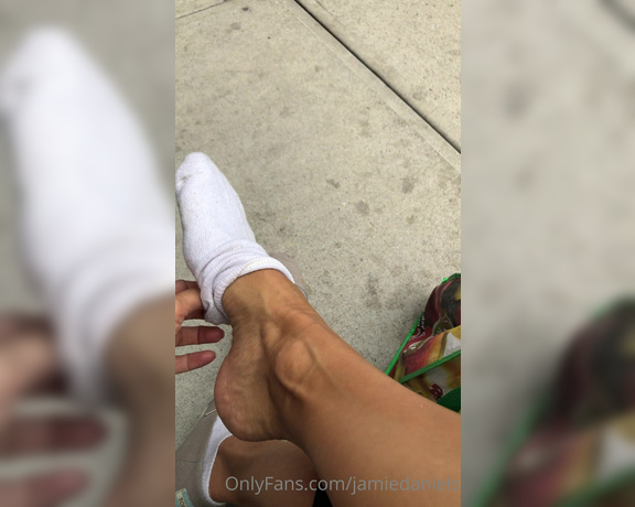 Jamie Daniels aka Jamiedaniels OnlyFans - Here is a little sweaty feet action on the streets while I was waiting for Goddess Dee and Team 17 1