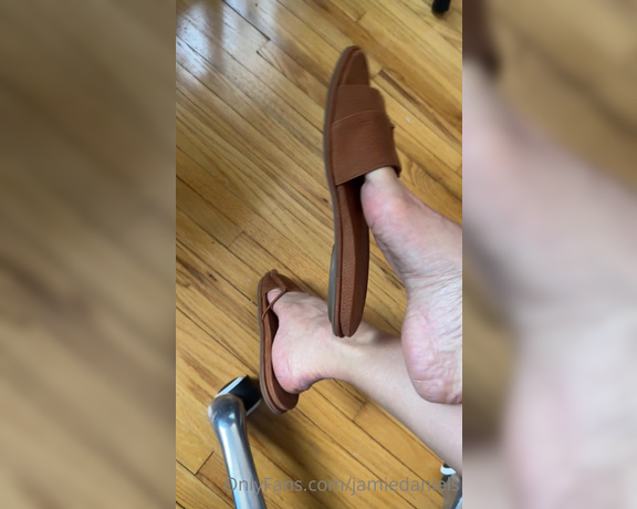 Jamie Daniels aka Jamiedaniels OnlyFans - Loving these new leather slides a member purchased for me 7