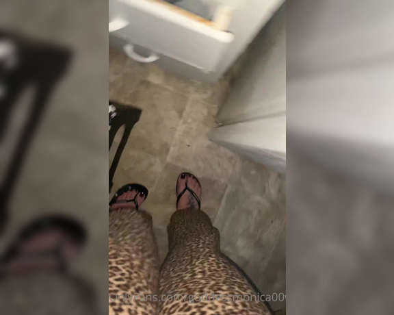 Goddess monica aka Goddessmonica00w OnlyFans - Morning routine cont in my black flip flops