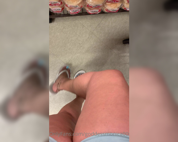 Goddess monica aka Goddessmonica00w OnlyFans - White old navy flip flops at the deli counter