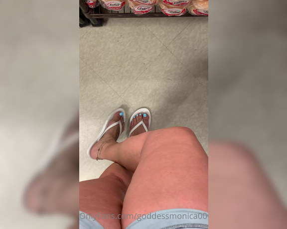 Goddess monica aka Goddessmonica00w OnlyFans - White old navy flip flops at the deli counter