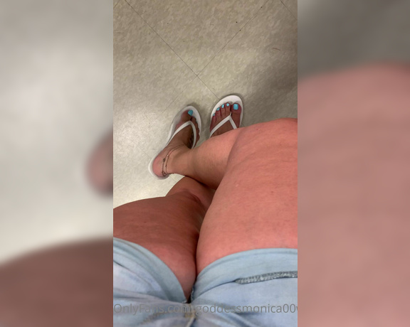 Goddess monica aka Goddessmonica00w OnlyFans - White old navy flip flops at the deli counter