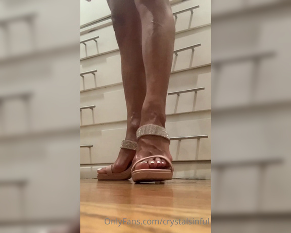 CrystalFins aka Crystalsinful OnlyFans - Do you think these heels are sexy dangling off my toes (( Follow my new instagram ItsCrystalSinful