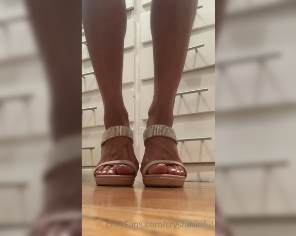 CrystalFins aka Crystalsinful OnlyFans - Do you think these heels are sexy dangling off my toes (( Follow my new instagram ItsCrystalSinful