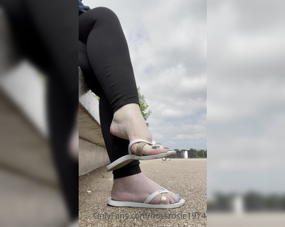 Rosie aka Missrosie1974 OnlyFans - Blue pedi, Flip flops