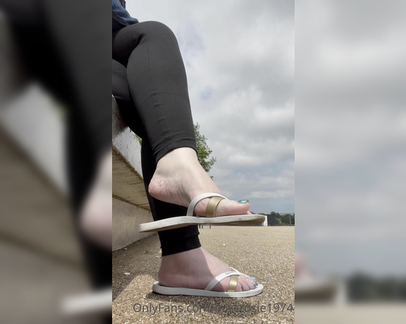 Rosie aka Missrosie1974 OnlyFans - Blue pedi, Flip flops