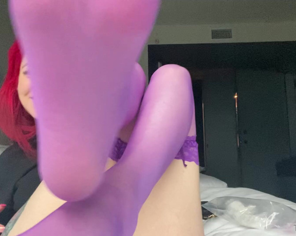 Tickles Soft Soles aka Ticklessoftsoles OnlyFans - Purple nylons 2