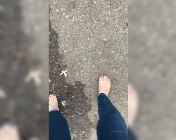 Goddess Rhonda aka Sweetesthangsfeet OnlyFans - Yes he had me outside walking barefoot in the cold lol and he told me to post it for you all to see!