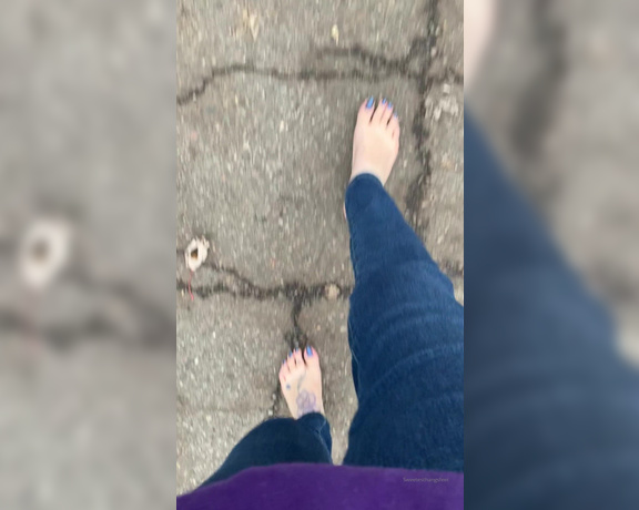 Goddess Rhonda aka Sweetesthangsfeet OnlyFans - Yes he had me outside walking barefoot in the cold lol and he told me to post it for you all to see!