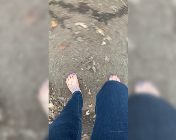 Goddess Rhonda aka Sweetesthangsfeet OnlyFans - Yes he had me outside walking barefoot in the cold lol and he told me to post it for you all to see!