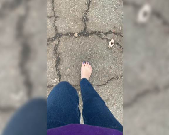 Goddess Rhonda aka Sweetesthangsfeet OnlyFans - Yes he had me outside walking barefoot in the cold lol and he told me to post it for you all to see!