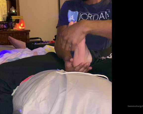 Goddess Rhonda aka Sweetesthangsfeet OnlyFans - He didn’t have the camera set up at the best angle but this is the last tickle session I did a coupl