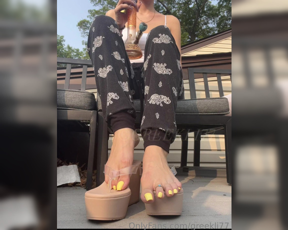 Greek Goddess Li aka Greekli77 OnlyFans - Would you stare at my toes if I walked past you in these shoes 11