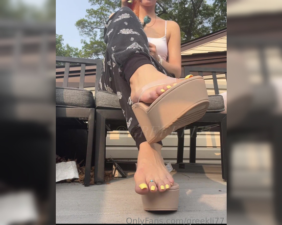 Greek Goddess Li aka Greekli77 OnlyFans - Would you stare at my toes if I walked past you in these shoes 11