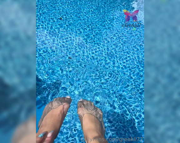 Greek Goddess Li aka Greekli77 OnlyFans - Been thinking about hiring a pool boy… preferably one with a foot fetish 4