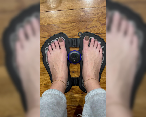 Greek Goddess Li aka Greekli77 OnlyFans - I loveeee using this electromagnetic foot mat, it has sooo many settings and after a long day and