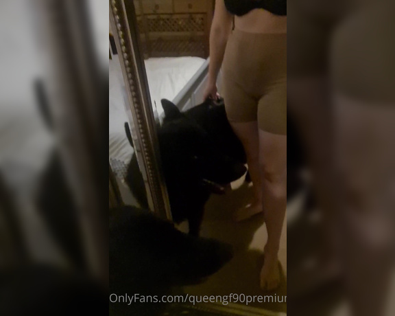 The Foot Queen of England aka Queengf90premium OnlyFans - The joys of dog parenting I cant even undress in peace