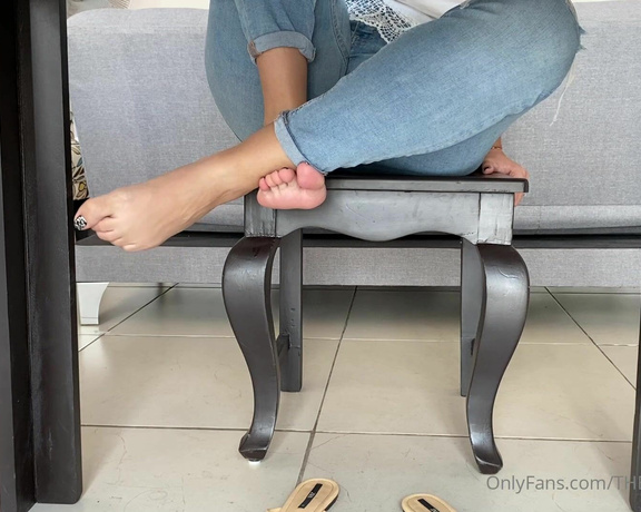 Erin aka Thegoddesserin OnlyFans - POV you’re sneaking under the table watching me rubbing my tired feet Let me know how you like