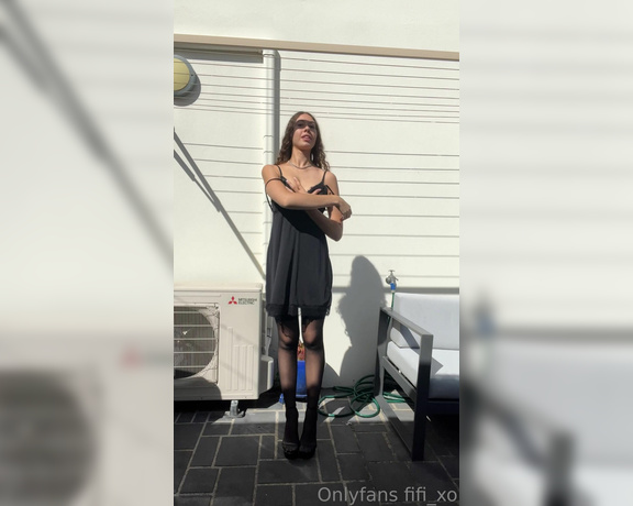 Fifi aka Fifi_lurks OnlyFans - Courtyard strip tease starting in this cute but naughty outfit