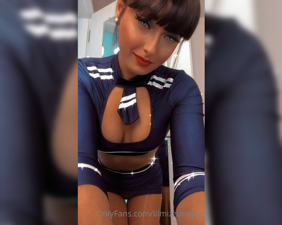 lilmizzunique aka Lilmizzunique OnlyFans - A lil Naughty dressing room moment from today’s flight attendant shoot
