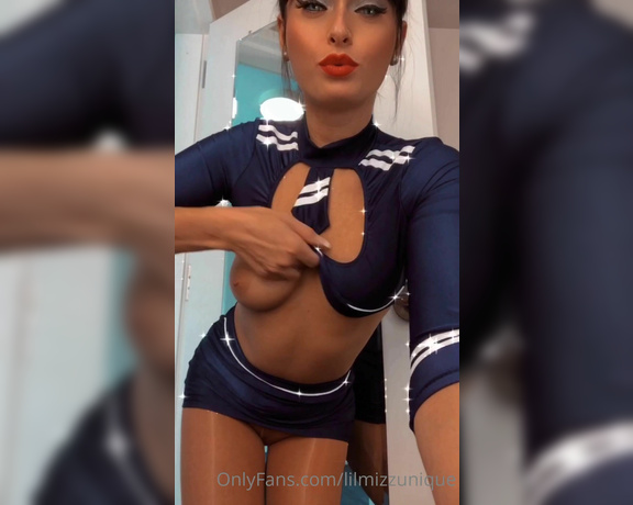lilmizzunique aka Lilmizzunique OnlyFans - A lil Naughty dressing room moment from today’s flight attendant shoot