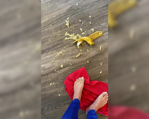 Nikki Ashton aka Eroticnikki OnlyFans - Scooting across the floor after squishing a banana with My feet! And yes I’ll be posting a video was