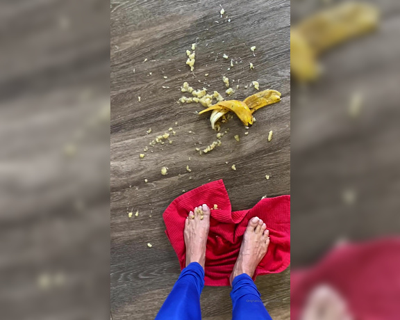 Nikki Ashton aka Eroticnikki OnlyFans - Scooting across the floor after squishing a banana with My feet! And yes I’ll be posting a video was