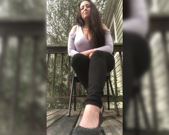 Jennysfeetelysium aka Jennysfeet OnlyFans - Black flats shoe danglecum when the flat falls You don’t have long