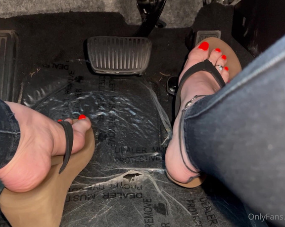 Jennysfeetelysium aka Jennysfeet OnlyFans - Going for a drive Want to cum along Don’t mind the plastic on the floor board, just trying to kee