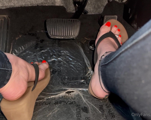 Jennysfeetelysium aka Jennysfeet OnlyFans - Going for a drive Want to cum along Don’t mind the plastic on the floor board, just trying to kee