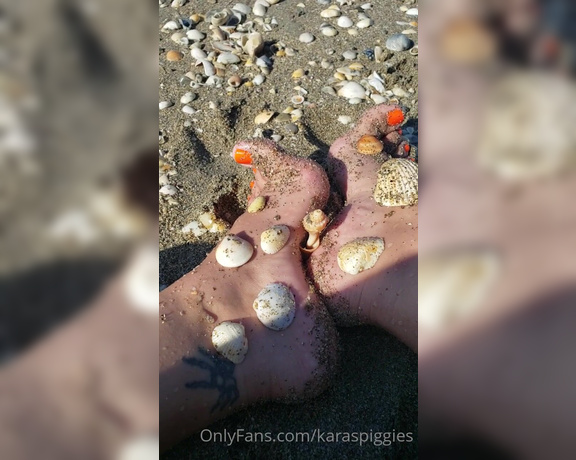 Karaspiggies aka Karaspiggies OnlyFans - Just my feet in the wet sand on the beach