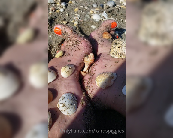 Karaspiggies aka Karaspiggies OnlyFans - Just my feet in the wet sand on the beach