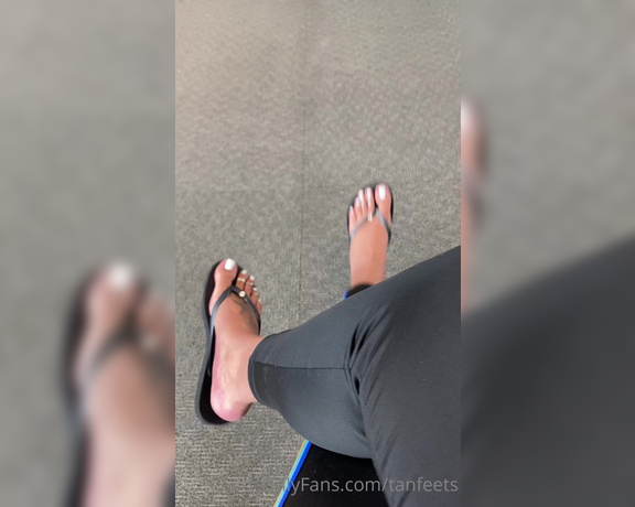 TanFeets aka Tanfeets OnlyFans - Would you be hard sitting next to me on a plane if I teased you with my flip flops like this I 2