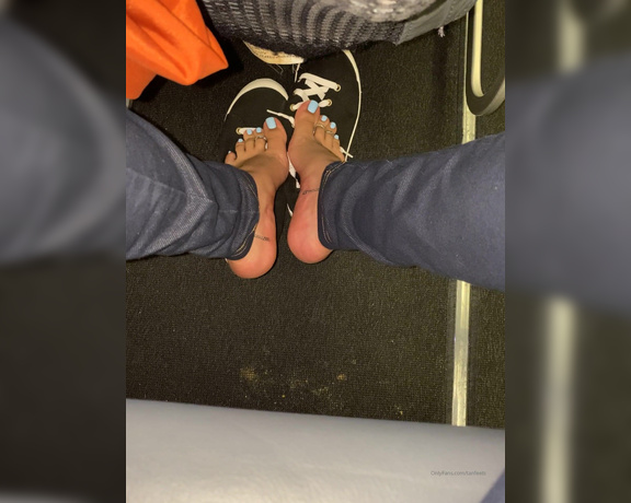 TanFeets aka Tanfeets OnlyFans - Airplane tease  would I catch you staring 1