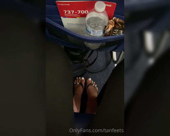 TanFeets aka Tanfeets OnlyFans - Would you be hard sitting next to me on a plane if I teased you with my flip flops like this I 1