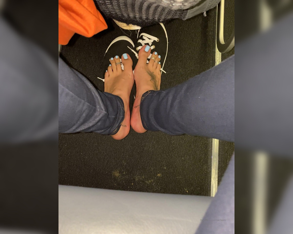 TanFeets aka Tanfeets OnlyFans - Airplane tease  would I catch you staring 4
