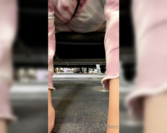 TanFeets aka Tanfeets OnlyFans - Public foot play in the airport and on the plane… you think anyone noticed 2