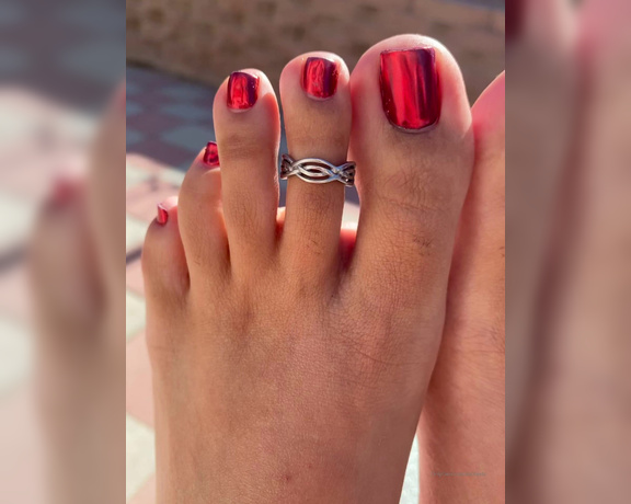 TanFeets aka Tanfeets OnlyFans - Some close up clips of my new red chrome Valentine’s Day pedi… and a clip of me squirting in 90 se 4