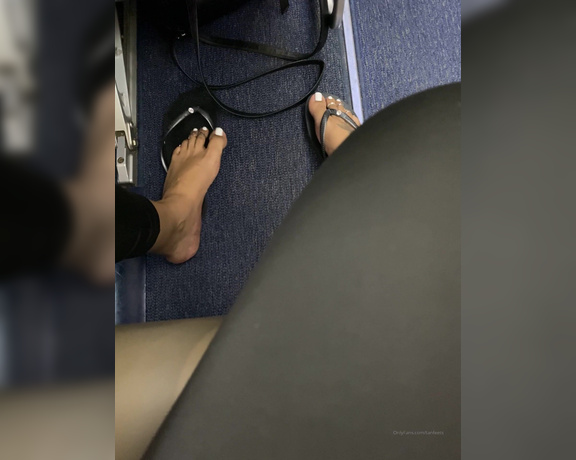 TanFeets aka Tanfeets OnlyFans - Would you be hard sitting next to me on a plane if I teased you with my flip flops like this I 3