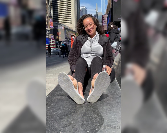 TanFeets aka Tanfeets OnlyFans - Do you think anyone in Times Square noticed