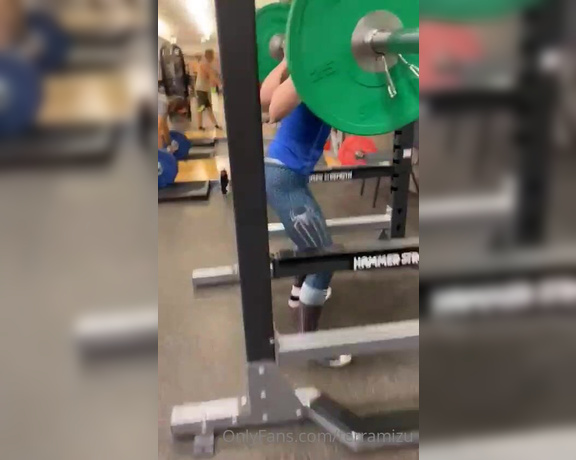 TerraMizu aka Terramizu OnlyFans - Barbell Squat 95lb (3rd set)