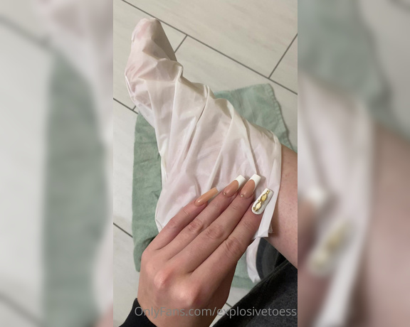 Explosivetoes aka Explosivetoess OnlyFans - Removing the creepy foot masks looks like cum 1