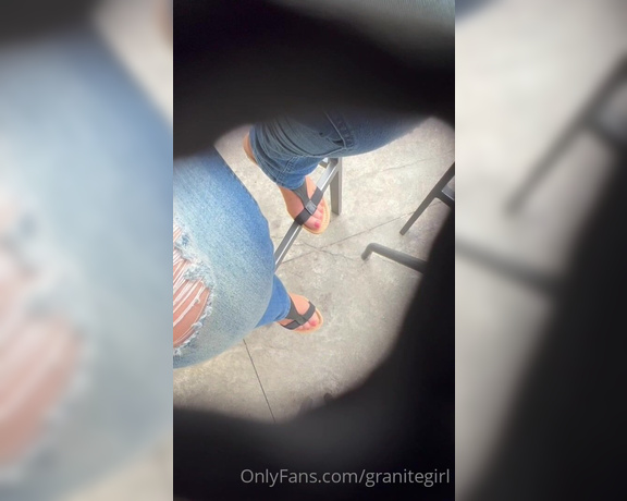 Shawna aka Granitegirl OnlyFans - Public pantyhose feet in sandals