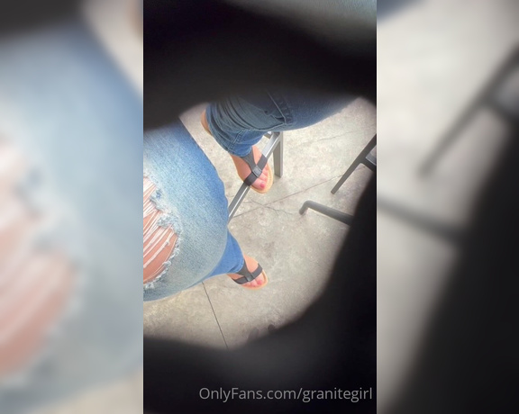 Shawna aka Granitegirl OnlyFans - Public pantyhose feet in sandals