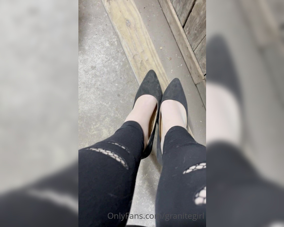 Shawna aka Granitegirl OnlyFans - Dangling some flats in sheer pantyhose