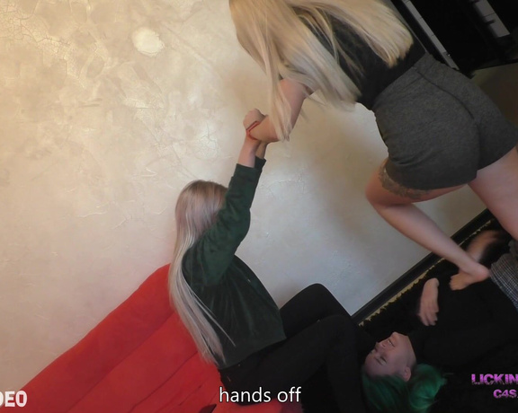 (Сlips4sale) - Licking Girls Feet - KIRA and NICOLE - Pathetic carpet for merciless girls - Trampling and foot domination